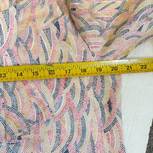 🌷 sales* Vintage Tie Neck Bow Top Paisley Size Medium Waves Retro Rare Career - Picture 15 of 16